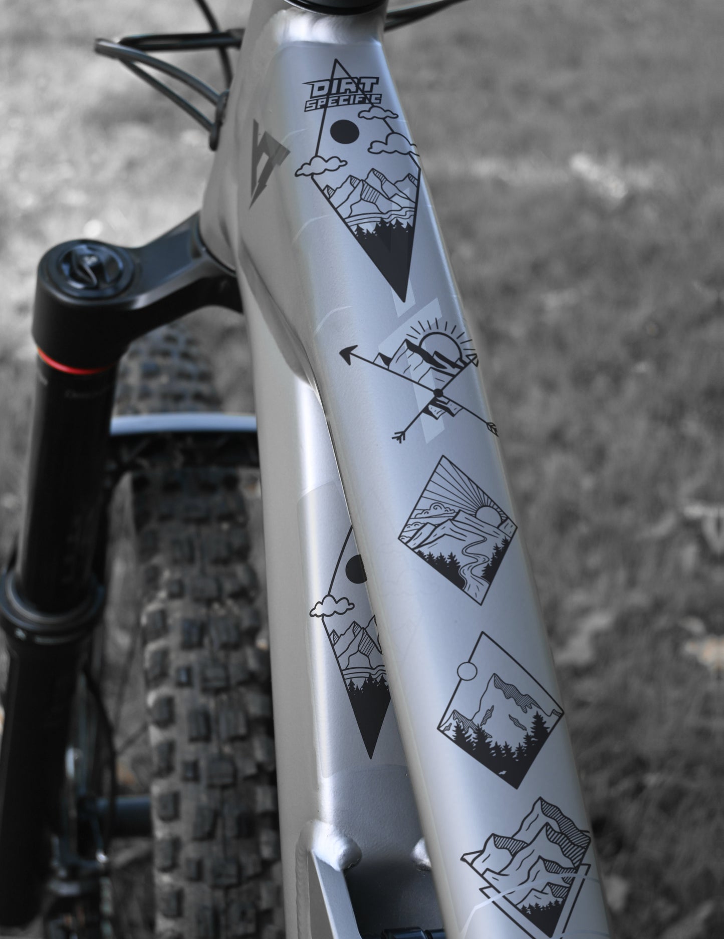 Mountain black logo bike decal