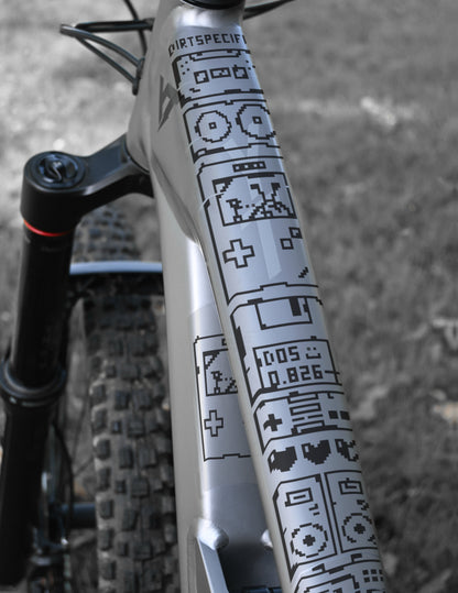 Old time black bike decal