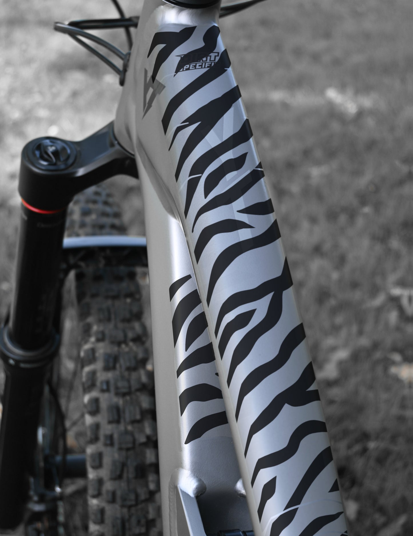 Black zebra bike decal
