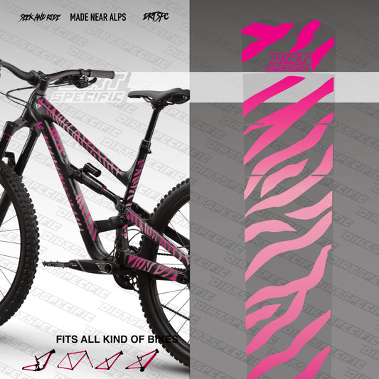 Pink zebra - Bike Frame wrap MK2