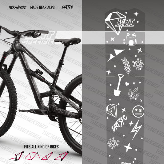 Spacey white - Bike Frame wrap MK2