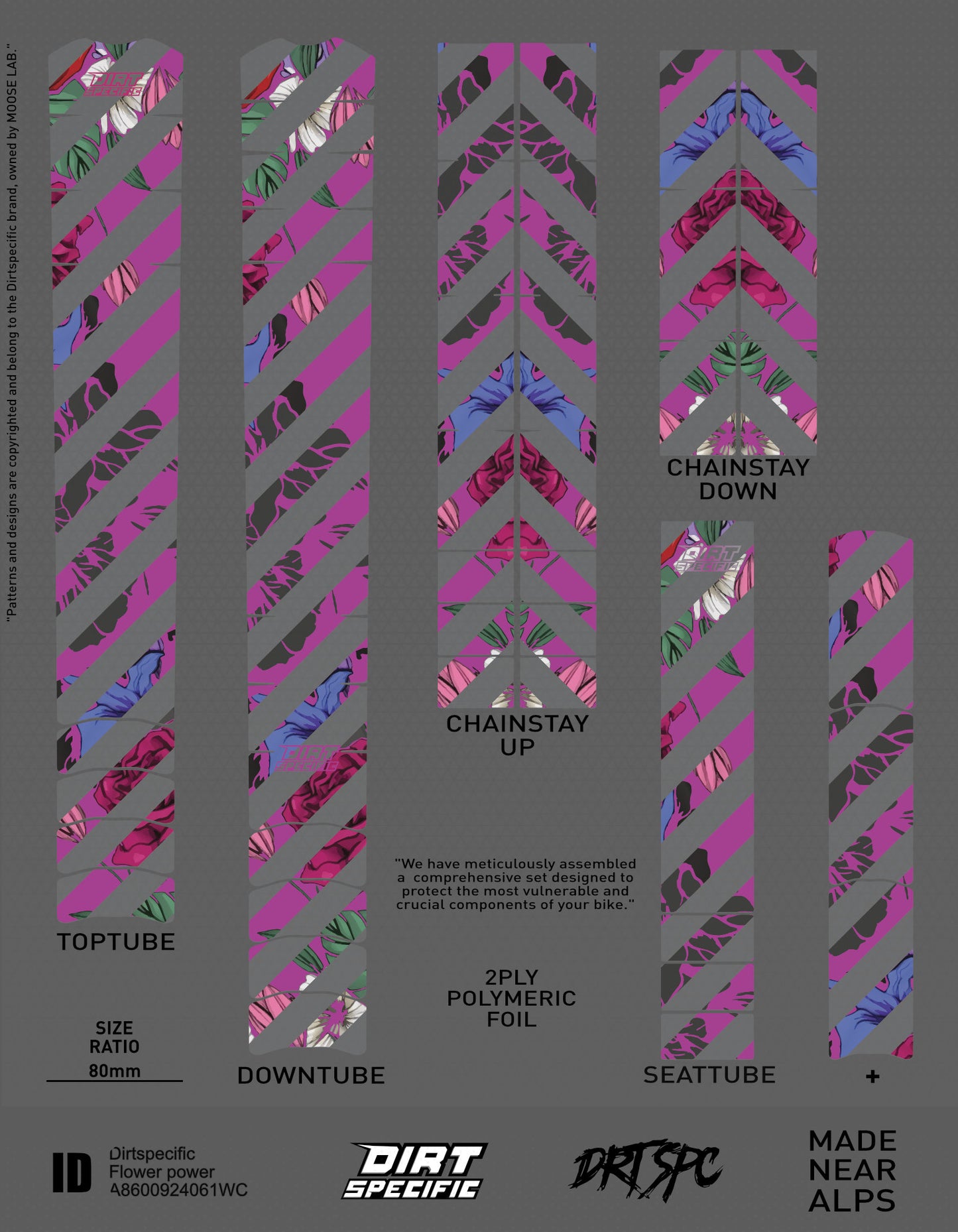 Flower power - Bike Frame wrap MK2