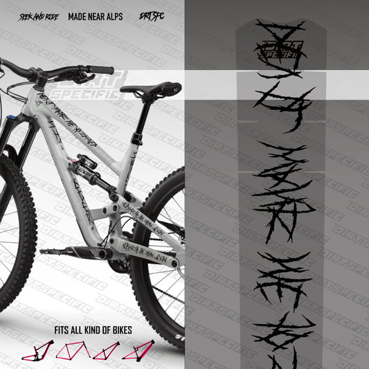 Black metal band - Bike Frame wrap MK2