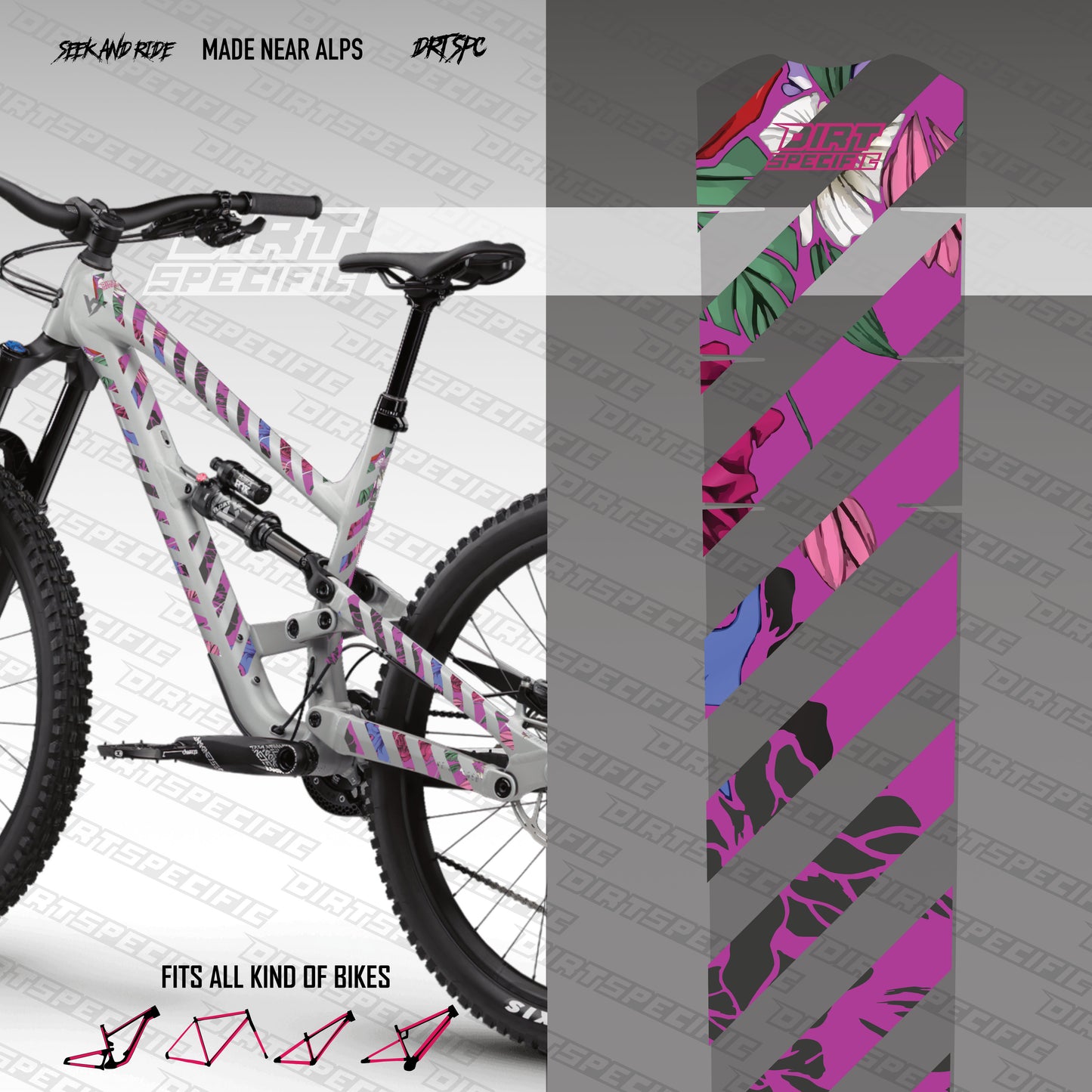 Flower power - Bike Frame wrap MK2