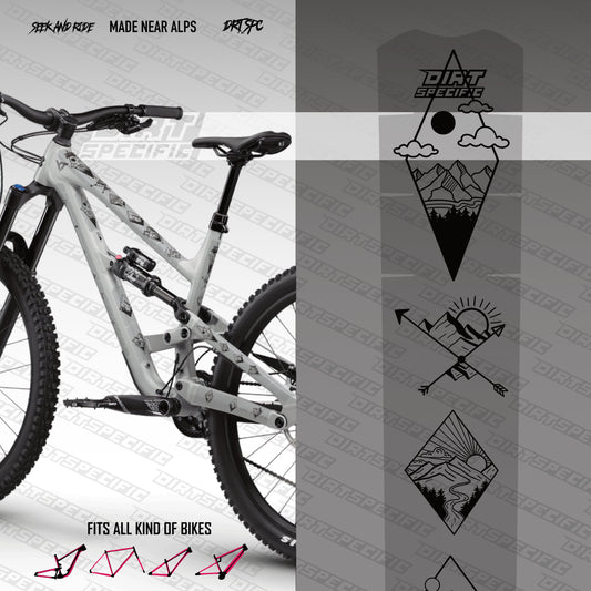 Mountain black logo - Bike Frame wrap MK2