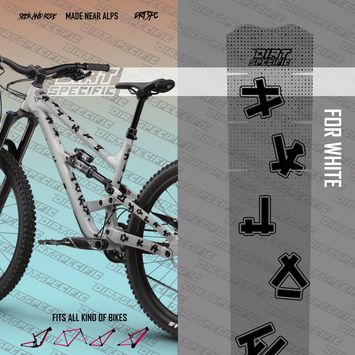 For white bike decal